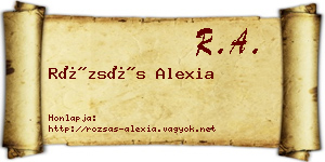 Rózsás Alexia névjegykártya